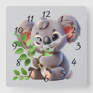 Reloj Cuadrado Cute personalizado Koala Bear