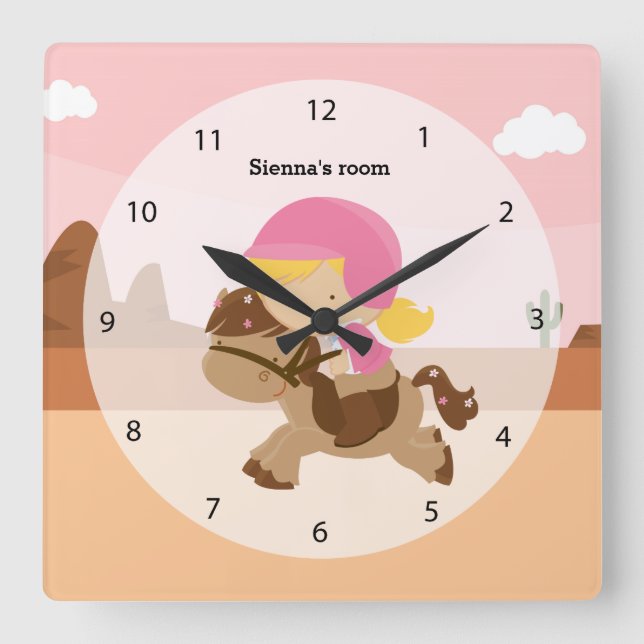 Reloj Cuadrado Cute pony (Anverso)
