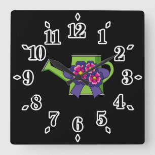 Reloj Cuadrado Cute Waters Can con Bouquet de flores