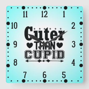 Reloj Cuadrado Cuter Than Cupid - Día de San Valentín