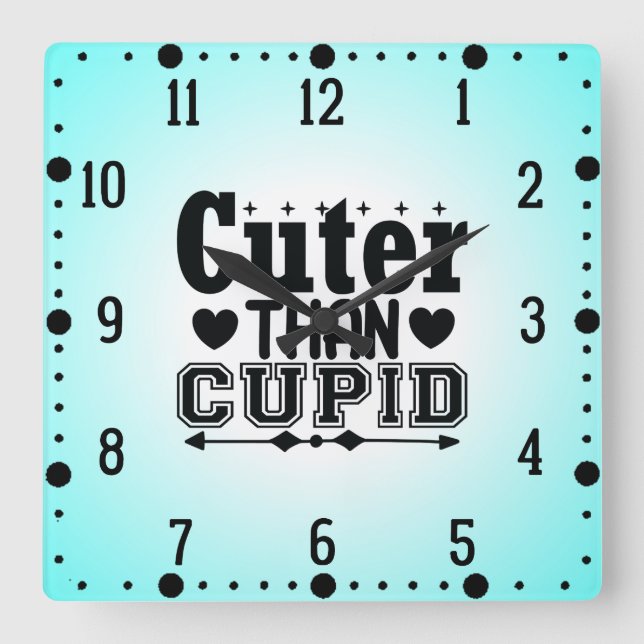 Reloj Cuadrado Cuter Than Cupid - Día de San Valentín (Anverso)