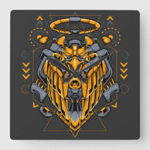 Reloj Cuadrado Cyborg Square Wall Clock
