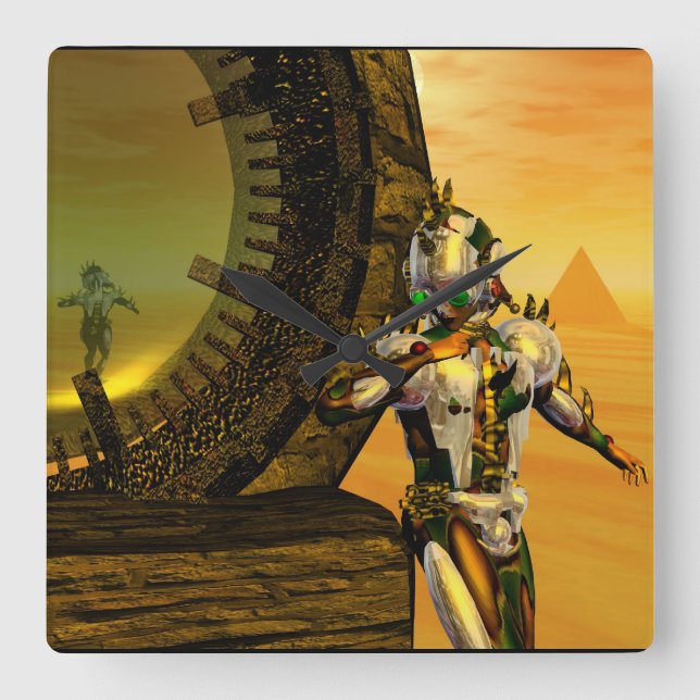 Reloj Cuadrado CYBORG TITAN,DESERT HYPERION Ciencia Ficción Scifi (Anverso)