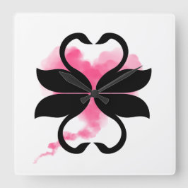Reloj Cuadrado Cygnes Nuage Love Horloge en Acrylique