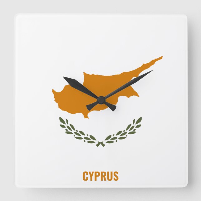 Reloj Cuadrado Cyprus National Flag Patriotic (Anverso)