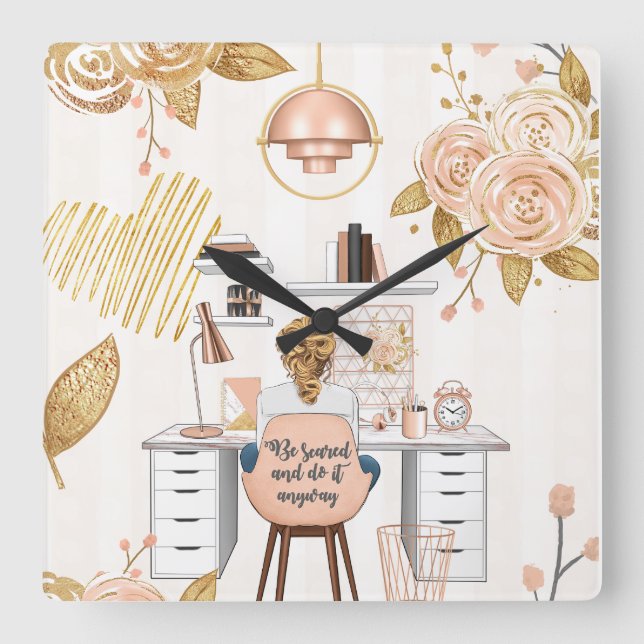 Reloj Cuadrado Da miedo y hazlo de todos modos (Anverso)