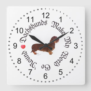 Reloj Cuadrado Dachshunds Hacen Mi Mundo