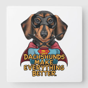 Reloj Cuadrado Dachshunds lo hacen mejor