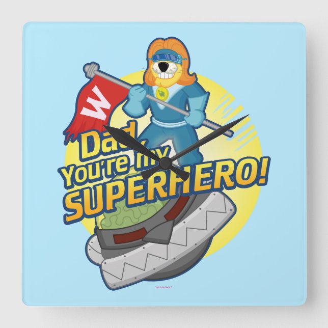 Reloj Cuadrado Dad, You're My Superhero (Anverso)