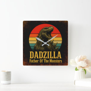Reloj Cuadrado Dadzilla Padre De Los Monstruos Día Del Padre