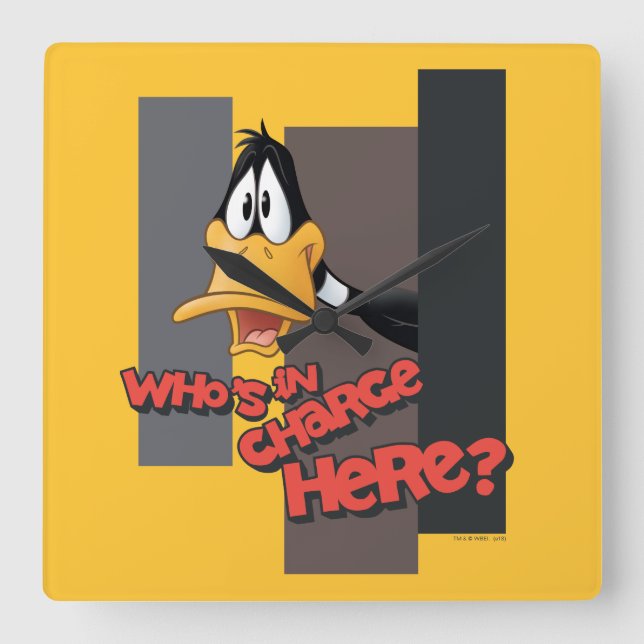 Reloj Cuadrado DAFFY DUCK™ "Who is Charge Here" (Anverso)