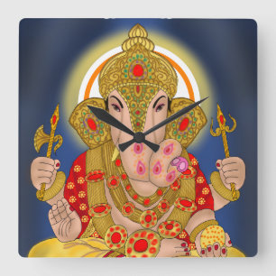 Reloj Cuadrado Dagduseth Ganesha Clock