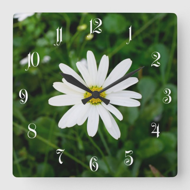 Reloj Cuadrado Daisy (Anverso)