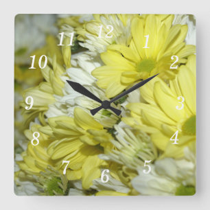 Reloj Cuadrado Daisy Bouquets Wall Clock