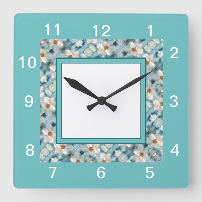 Reloj Cuadrado Daisy Flowered (Anverso)
