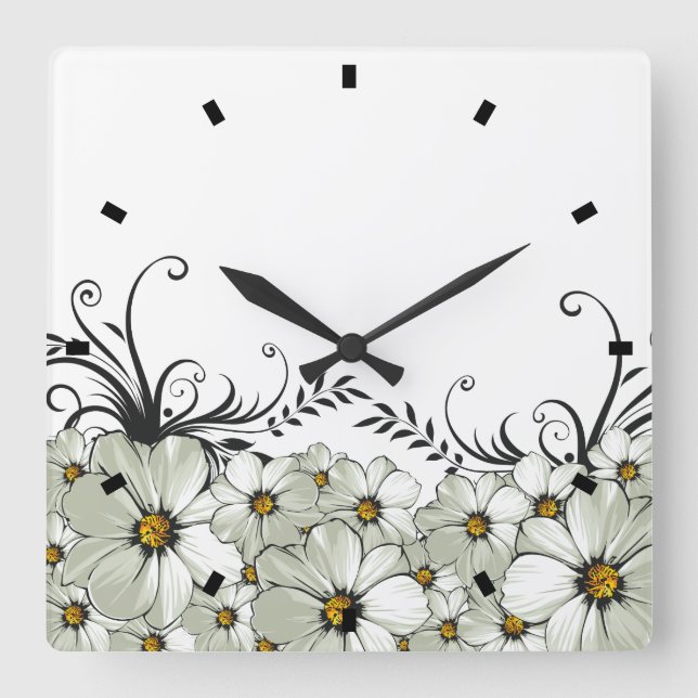 Reloj Cuadrado Daisy Morning (Anverso)