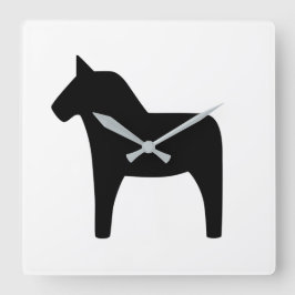 Reloj Cuadrado Dala Horse Black Clock