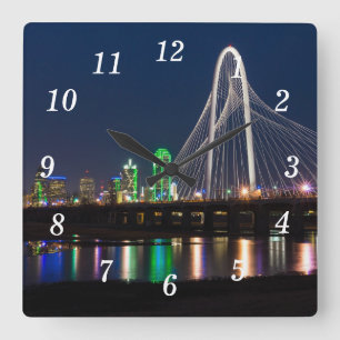 Reloj Cuadrado Dallas Bridge View Wall Clock