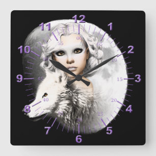 Reloj Cuadrado Dama de la Luna