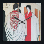 Reloj Cuadrado DAMA EN LA MÁS ESPERANZADA Moda Art Deco Beauty<br><div class="desc">Ilustracion de alta costura de estilo Art Déco francés con una bella dama en un espejo, blanco negro, colores rojos. Guay, diseño moderno y artístico perfecto para, maquilladores teatrales, disfraces, propietarios de tiendas, actrices teatrales, maquetas, cosméticos, cosmetólogos, peluquero, estilista elegante, perfume, shoppers personales, asesores de moda, diseñadores de moda, onista...</div>
