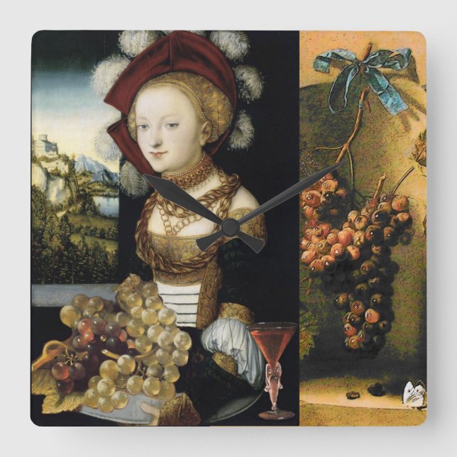 RELOJ CUADRADO DAMA, GRAPAS, ANTIGUA VINEYARD VINEYARD DESAYUNO (Anverso)