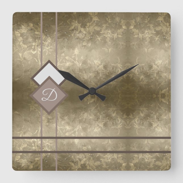 Reloj Cuadrado Damasco de oro (Anverso)