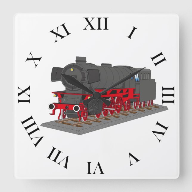 Reloj Cuadrado Dampflokomotive (Anverso)
