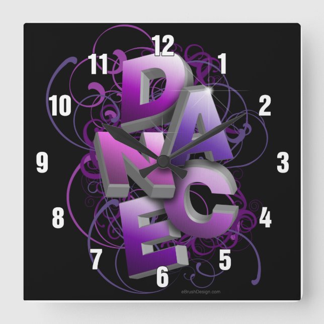 Reloj Cuadrado danza 3D (verano) (Anverso)