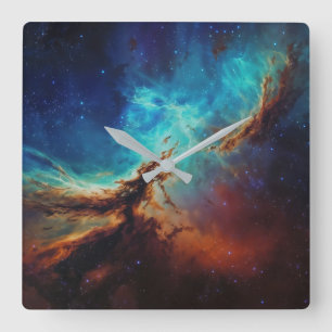 Reloj Cuadrado Danza Cósmica - Arte Espacial al Estilo Pintura