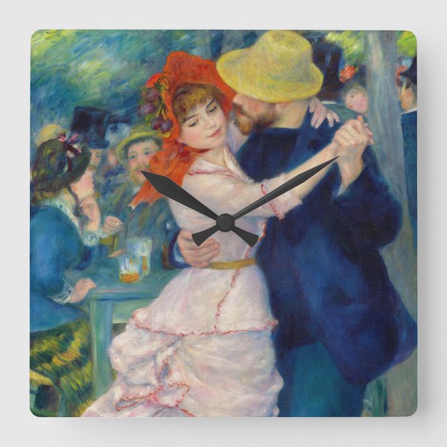 Reloj Cuadrado Danza en Bougival, 1883 por Pierre-Auguste Renoir (Anverso)