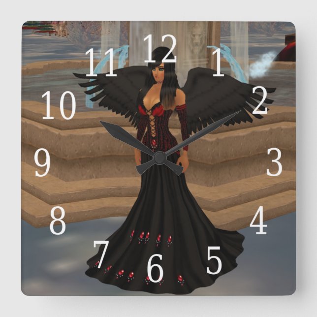 Reloj Cuadrado Dark Angel Love Clock (Anverso)