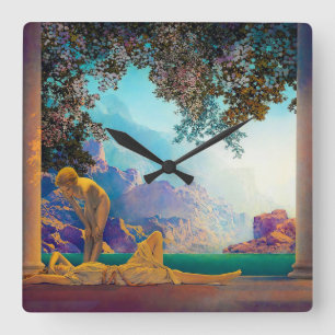 Reloj Cuadrado Daybreak, 1922 por Maxfield Parrish