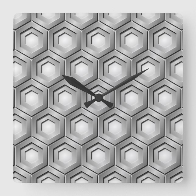Reloj cuadrado de acero inoxidable con cubierta he (Anverso)