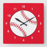 Reloj cuadrado de béisbol