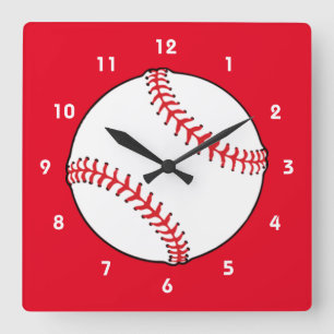 Reloj cuadrado de béisbol