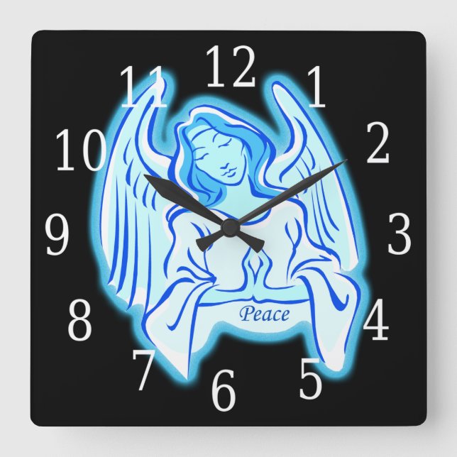 Reloj cuadrado de Blue Peace Angel (Anverso)