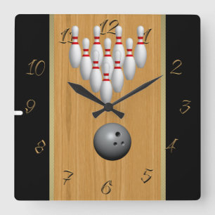 Reloj cuadrado de boliche