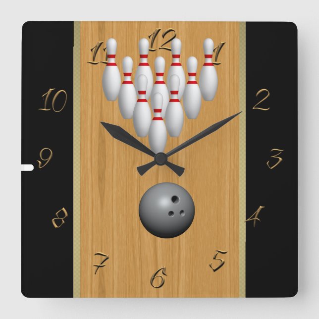 Reloj cuadrado de boliche (Anverso)