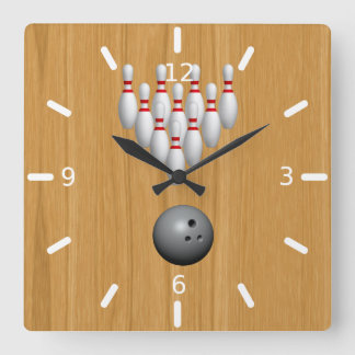 Reloj cuadrado de boliche