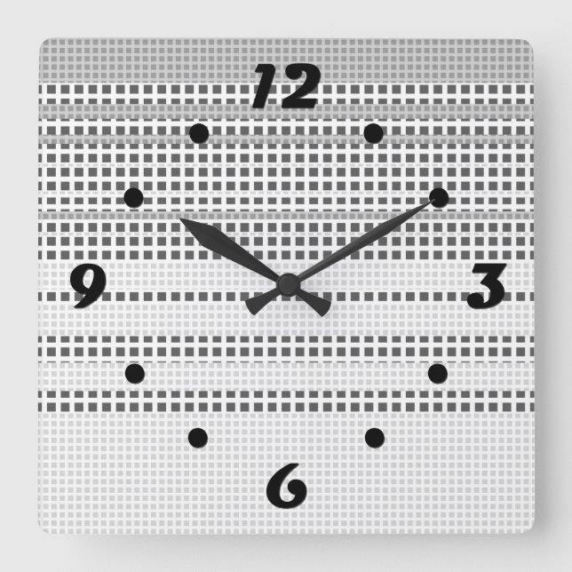 Reloj cuadrado de chapa turquesa gris (Anverso)