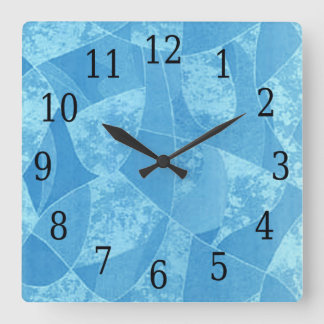 Reloj cuadrado de cristal azul