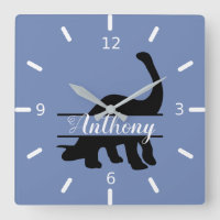 Reloj cuadrado de dinosaurios personalizado