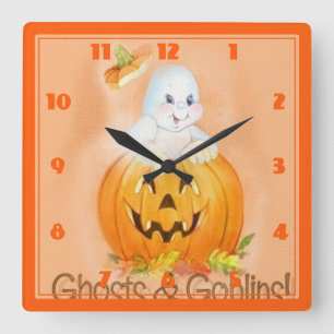 Reloj cuadrado de Halloween