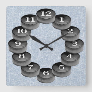 Reloj Cuadrado de Hockey
