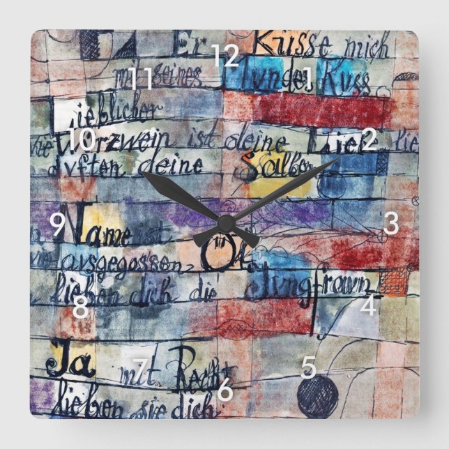 Reloj Cuadrado De la canción de las canciones, Klee (Anverso)