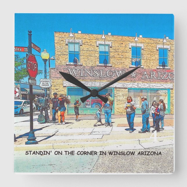 RELOJ CUADRADO DE LA ESQUINA EN WINSLOW ARIZONA (Anverso)
