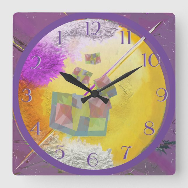 Reloj Cuadrado De Lejos Hacia Atrás (Anverso)