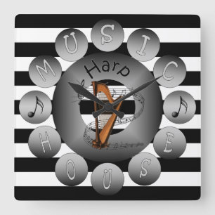 Reloj Cuadrado ~ de los ~Stripes de la escala del espiral del ~