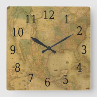 Reloj cuadrado de mapa de EE.UU.