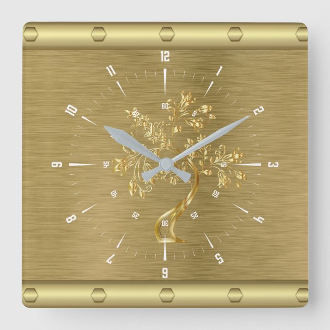 Reloj cuadrado de oro (Anverso)